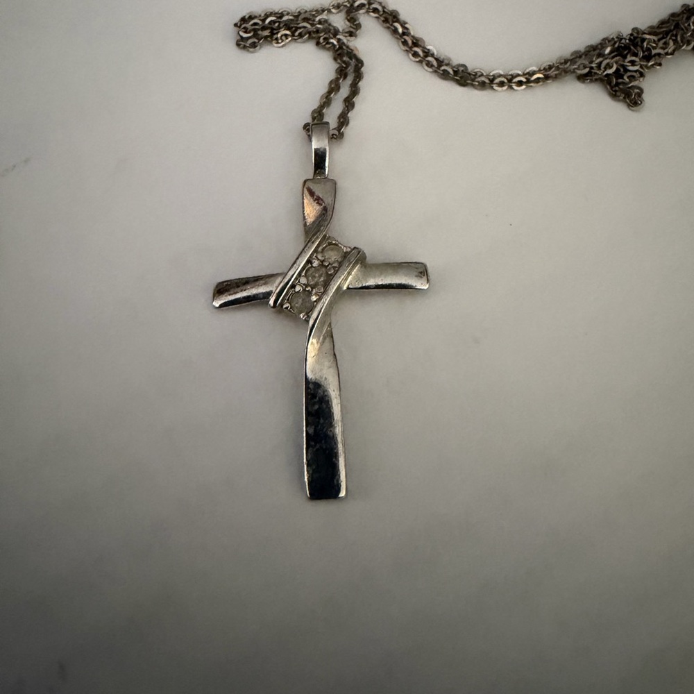925 Silver chain with Cross Pendant Necklace
